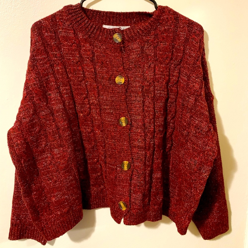 New sweet rain burgundy sweater